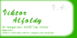 viktor alfoldy business card